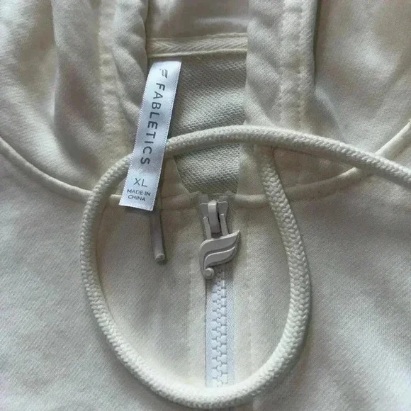 Fabletics Lightweight Terry Shrunken Hoodie size XL Colour: Cream/Graphic - Picture 5 of 13